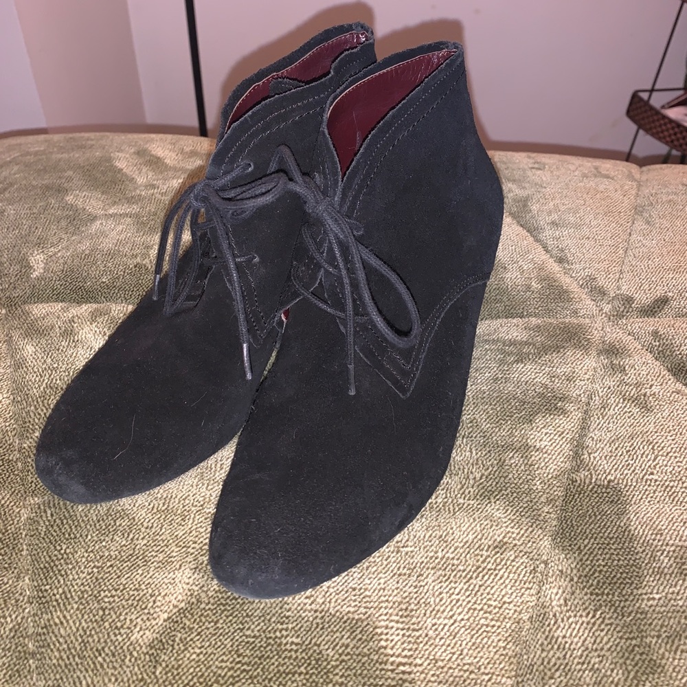 Black Suede BCBGeneration Lace Up Booties size 6